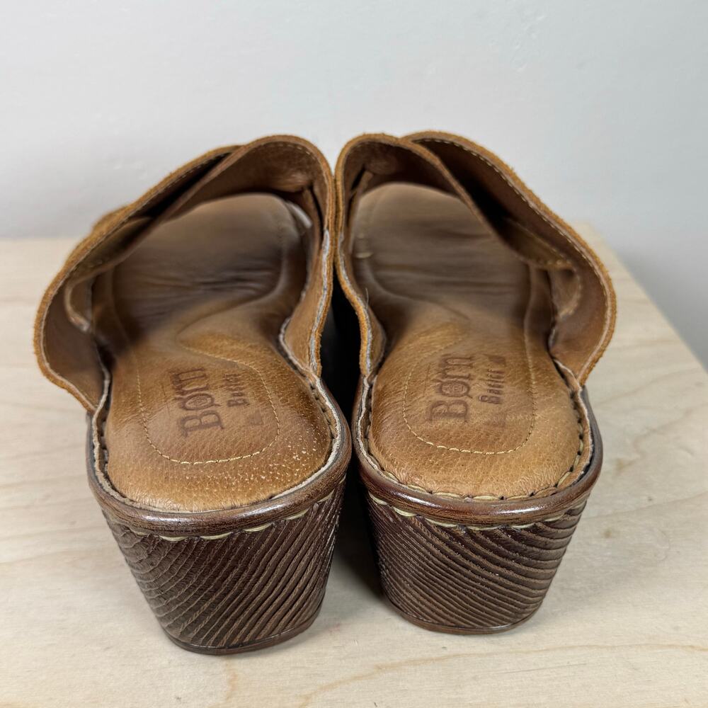 Born Womens Sandals Teayo Original tan wedge Sandals Slides leather 9 Leather - Picture 4 of 7